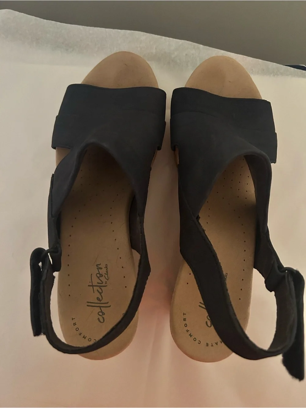 Clarks The Collection Suede Wedge Sandals